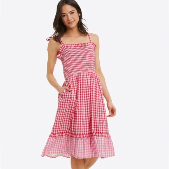 Draper James Pink Gingham Dress- NWT - Picture 2 of 2